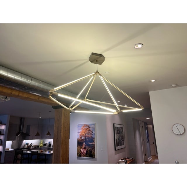 2010s Brass and Led Shy 8.1 by Bec Brittain Chandelier For Sale - Image 5 of 8