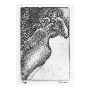 1970s Carlos Antonio Llerena Female Nude Etching