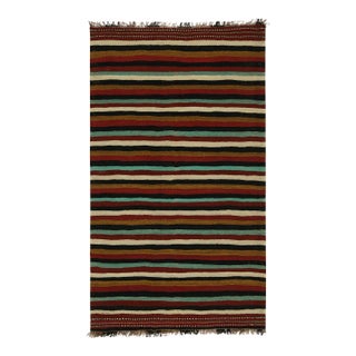 1950s Vintage Afghan Tribal Kilim Rug With Colorful Stripes For Sale