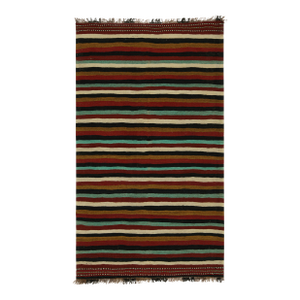 1950s Vintage Afghan Tribal Kilim Rug With Colorful Stripes