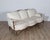 French Mid 20th Century Louis XV Style Carved Walnut Sofa with Cream Damask Upholstery For Sale - Image 3 of 8