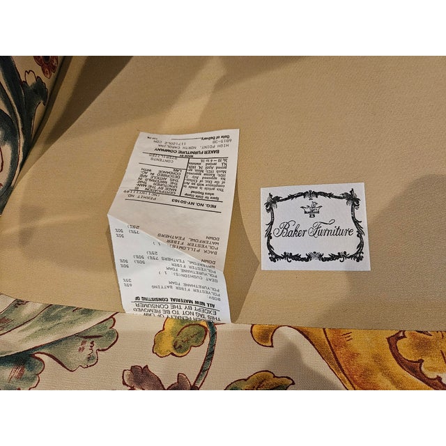 Baker Furniture Floral Print Swivel Chairs For Sale - Image 14 of 15