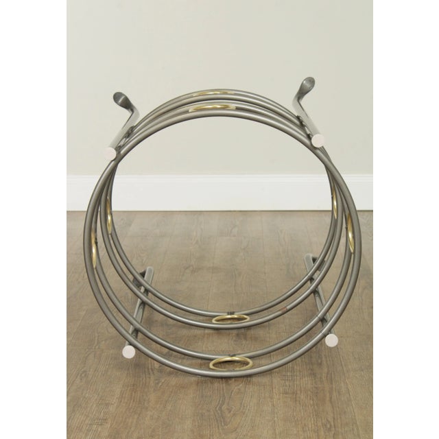 Silver Charleston Forge Pair Circular Iron & Brass Table Bases For Sale - Image 8 of 13