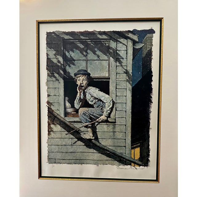 1970s 1970s Norman Rockwell “Sneaking Out” Tom Sawyer Suite Limited-Edition Collotype, 7/200 For Sale - Image 5 of 10