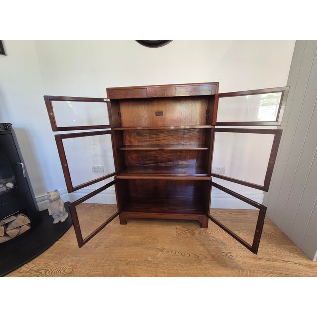 1930s Vintage Art Deco Glazed Mahogany Sectional Bookcase from Minty Oxford, 1930s For Sale - Image 5 of 15