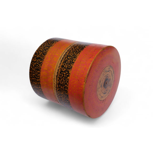 antique handpainted stunning wooden lacquerware spice box from afghanistan / pakistan a handpainted wooden lacquerware...