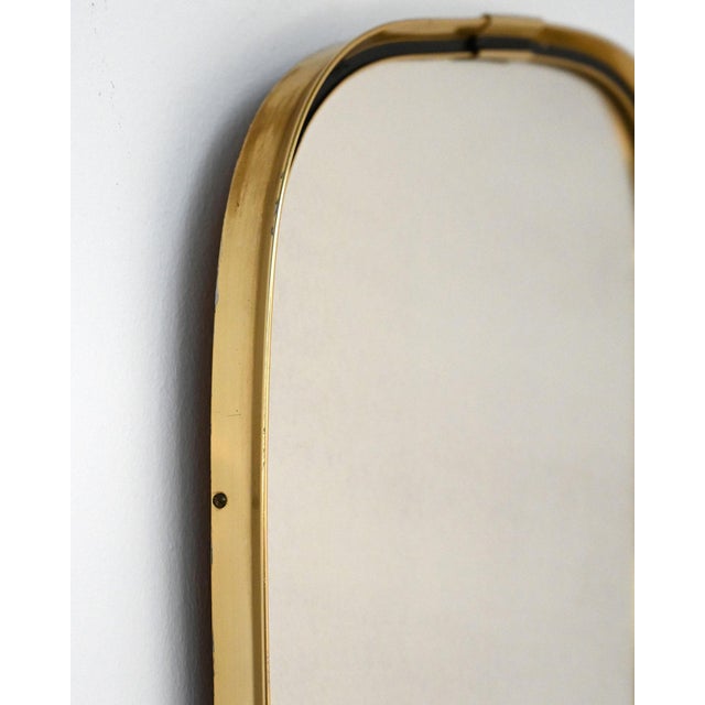 1950s Mid-Century Mirror with Brass Frame, 1950s For Sale - Image 5 of 7