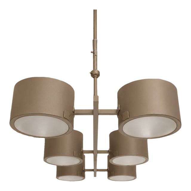 Metal Gray Stilnovo Lelli Style Sputnik Chandelier Italian 6 Arms For Sale