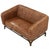 Vincent Industrial Modern Love Seat - Light Brown Leather For Sale - Image 4 of 8