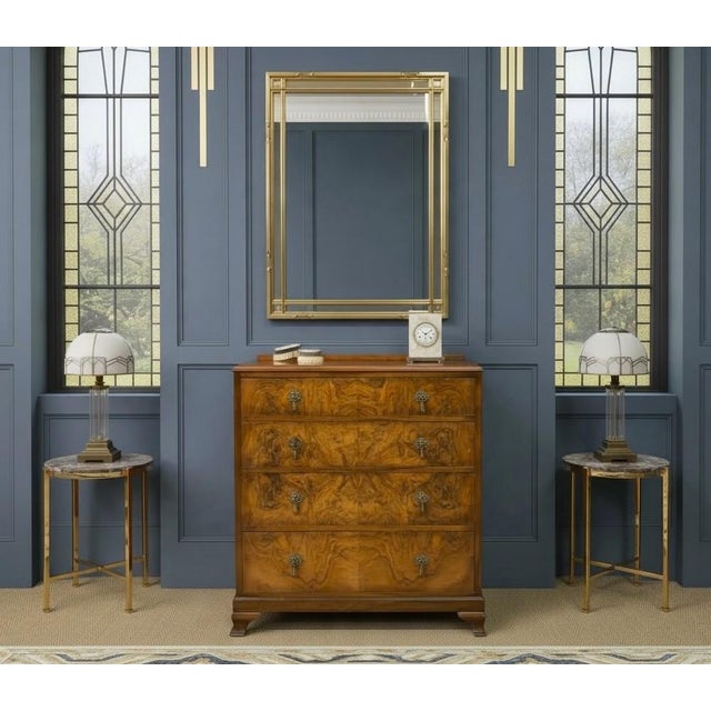 A stylish Art Deco period burr walnut chest of drawers by Waring and Gillow. with attractive burr walnut veneers and...