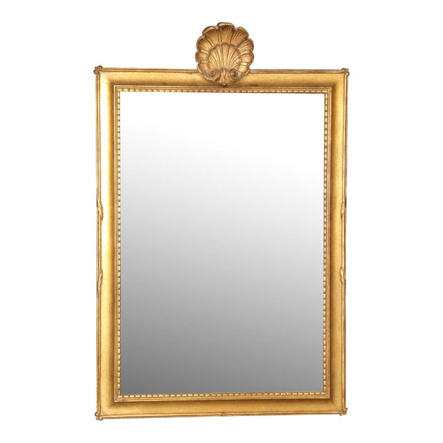 Friedman Brothers Decorative Arts Draper Era Style Gold Mirror Shell Motif For Sale
