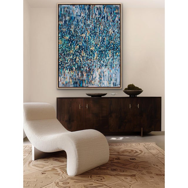 Textile Large Abstract Acrylic Painting Titled Marathon For Sale - Image 7 of 8