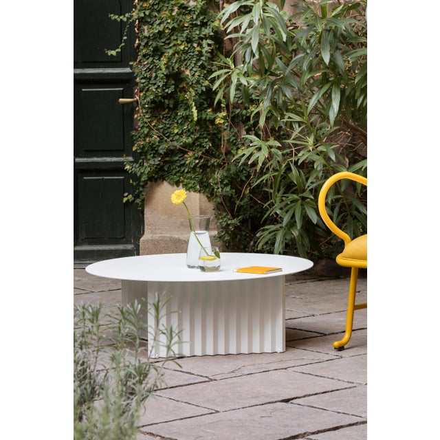 RS Barcelona Plec Round Steel 90 Table, White For Sale - Image 4 of 6