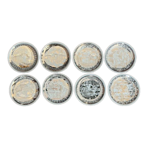 Vintage Italian Fornasetti Mythological Ceramic Coaster - Set of 8