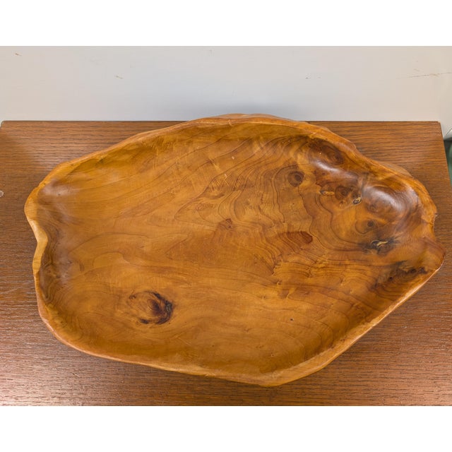 Mid 20th Century Hand Carved Root Wooden Bowl For Sale - Image 5 of 7