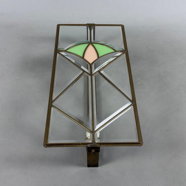 1950s Liberty Wall Lamp in Brass and Cut Glass, 1950s For Sale - Image 5 of 10