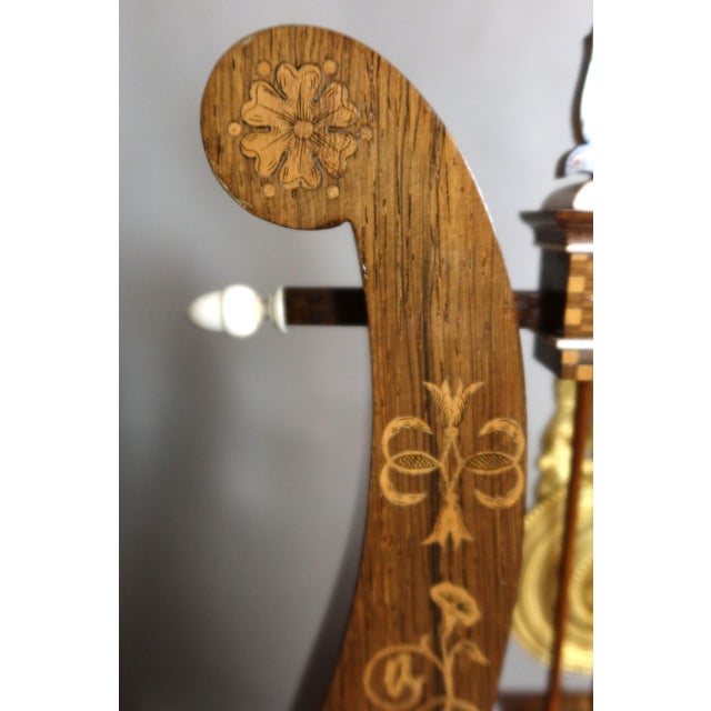 Large Charles X Lyre Clock and Globe, Set of 3 For Sale - Image 9 of 14