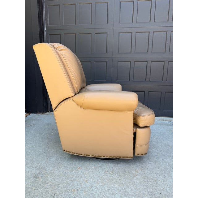 Hancock & Moore Hancock & Moore Leather Swivel Reclining Club Chair For Sale - Image 4 of 9