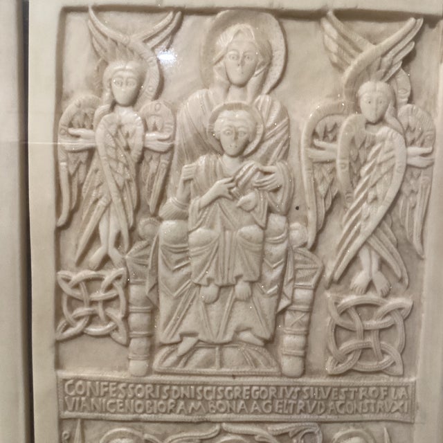 Vintage Diptych of Rambona, Central Italy, Late 9th-Early 10th Century, Ivory. Vatican City, Reproduction From Vatican Museum For Sale - Image 9 of 12