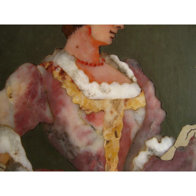 Pietra Dura Italian Portrait of a Women For Sale - Image 6 of 9
