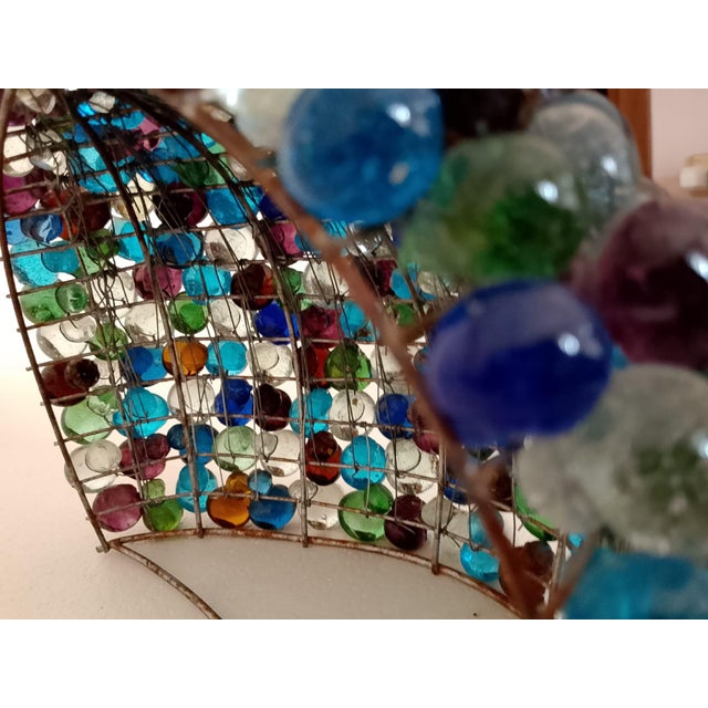 Hand-Crafted Murano Glass and Iron Lamp, 1950s For Sale - Image 5 of 12