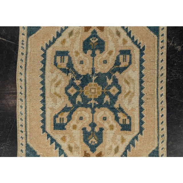 Turkish Mini Rug Oriental Hand Knotted Vintage Rug 1'5" x 3'2" #21135 For Sale - Image 4 of 8