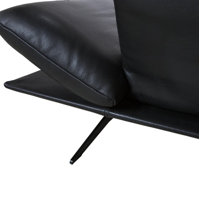 Francis Leather Two-Seater Black Manual Function Sofa from Koinor For Sale - Image 10 of 18