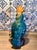 Late 20th Century Vintage Large Parrot Cockatoo on Perch Glazed Ceramic Bird Sculpture in Vibrant Blue and Orange Polychrome For Sale - Image 4 of 10