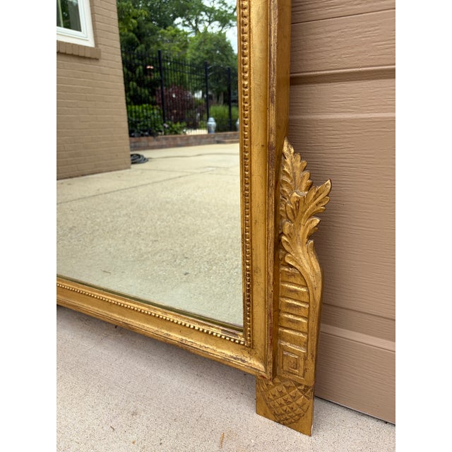 19th Century Italian Neoclassical Giltwood Mirror With Carved Urn and Foliage For Sale - Image 9 of 13