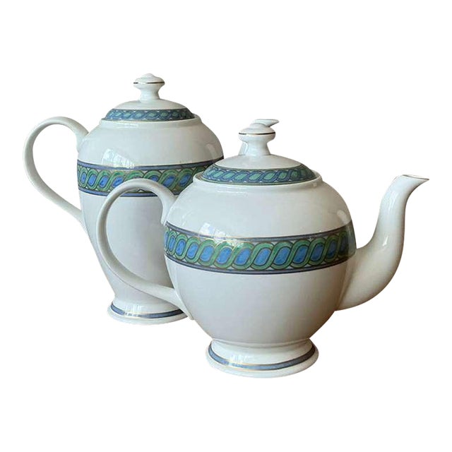 Vintage Boho Christofle "Torsada" Coffee & Teapot With Lid - A Pair For Sale