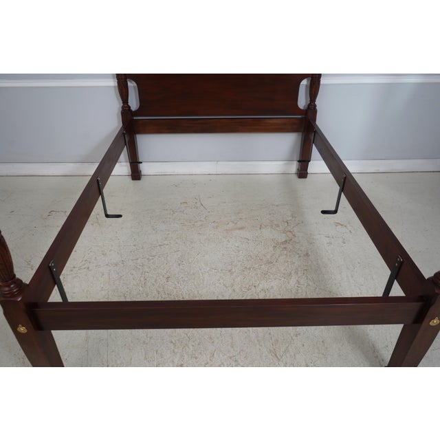 Henkel Harris Queen Size Rice Carved Mahogany Poster Bed For Sale - Image 16 of 17
