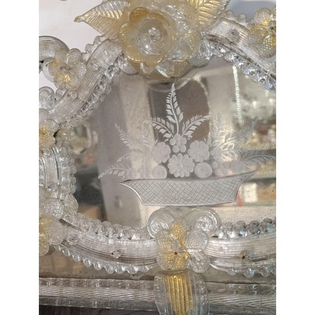 Antique Murano Glass Mirror, 1950s For Sale - Image 8 of 11