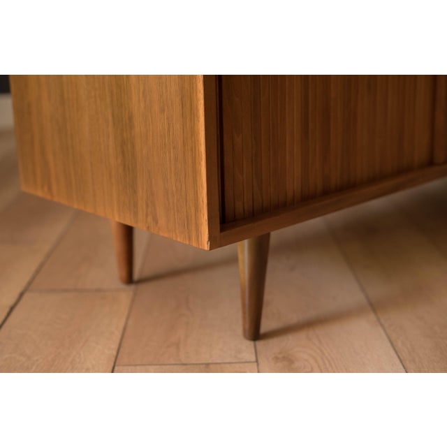 Mid Century California Modern Walnut Tambour Door Credenza by Milo Baughman For Sale - Image 13 of 18