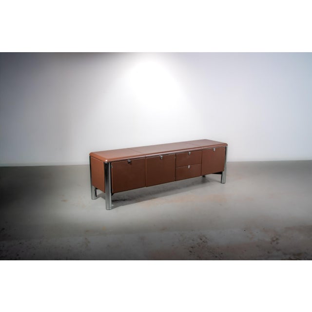 Modern No. 3076 Credenza in Vitello Leather from KnollStudio, 1988 For Sale - Image 3 of 17