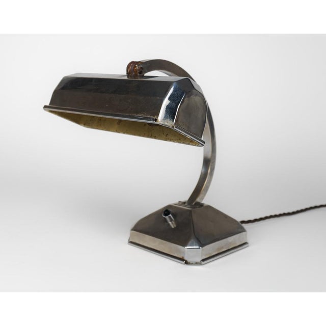 French Art Deco Chromed Articulated Bankers Desk Lamp, 1930s For Sale - Image 10 of 10