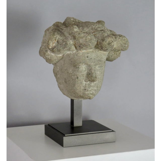 Gothic Antique German Medieval Stone Bust of an Angel For Sale - Image 3 of 7