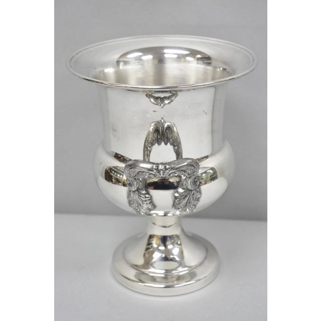 Traditional Vintage Regency Silver Plated Trophy Cup Urn Bar Champagne Chiller Ice Bucket For Sale - Image 3 of 11