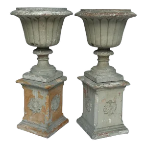 English Neoclassical Terra Cotta Garden Urns
