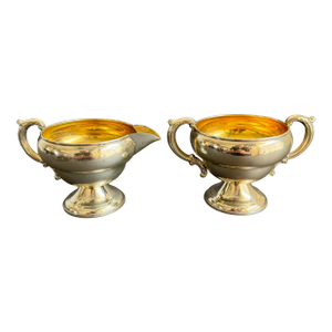 Vintage Sterling Silver Cream & Sugar Bowl Holiday Serving Pieces TWR