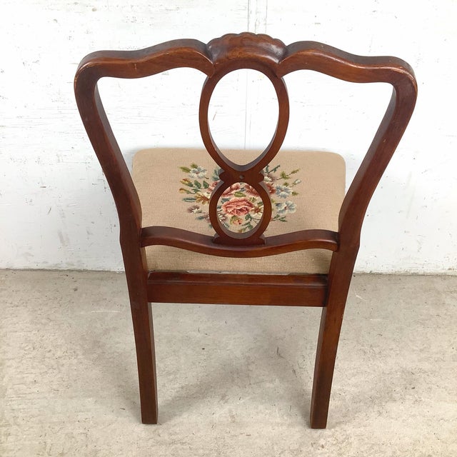 Late 19th Century Queen Anne Style Side Chair With Needlepoint Seat For Sale - Image 5 of 12