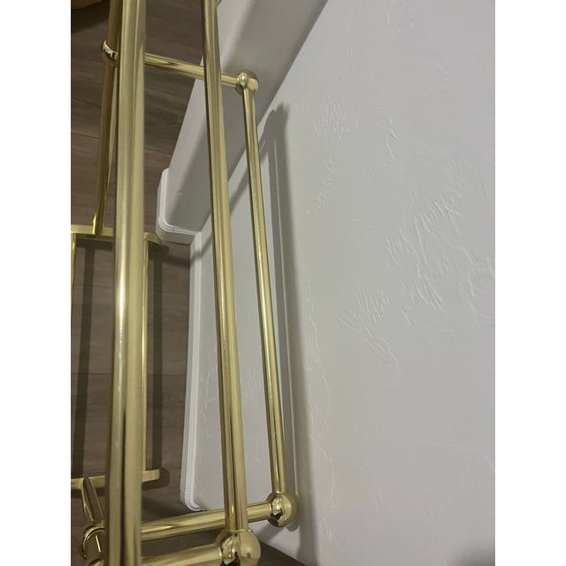 VTG Mid Century MCM Standing BRASS quilt blanket and bathroom towel stand rack This is in amazing condition a must have!