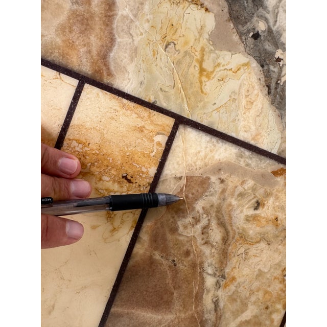 1970s Maurice Villency Style Travertine and Onyx Coffee Table For Sale - Image 5 of 12