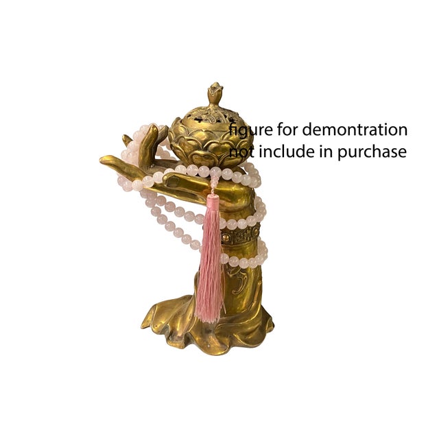 2010s Long Natural Light Pink Stone Beads Hand Rosary Praying Chain For Sale - Image 5 of 6