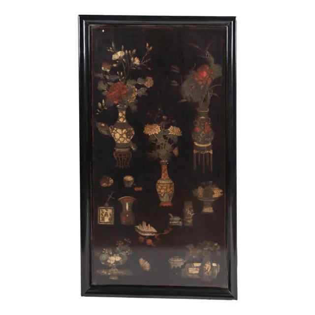 Ming Style Chinoiserie Black Lacquer Coffee Cocktail Table.