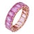 Contemporary 15.00 Carat Pink Sapphire 14k Rose Gold Eternity Band, Size 8.25 For Sale