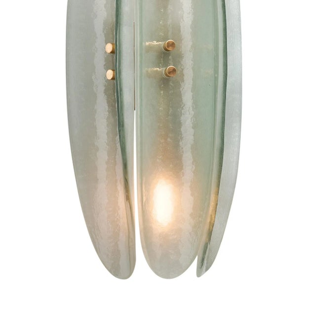 Metal Paneled Aqua Murano Glass Sconces For Sale - Image 7 of 9