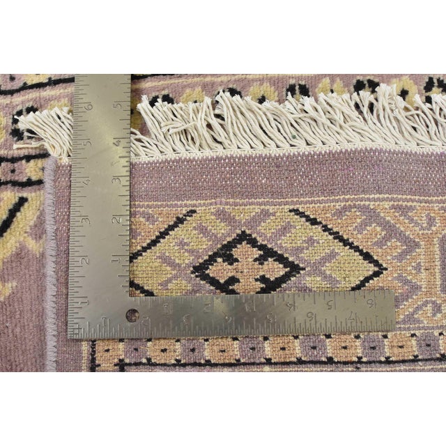 Bokhara Rug 6'2'' X 9'7'' Purple Wool Tribal Hand-Knotted Oriental Carpet For Sale - Image 14 of 14