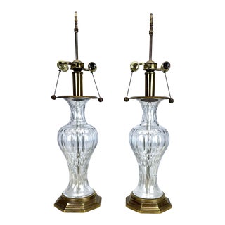 1970’s Baccarat Style Crystal Table Lamps by Westwood For Sale