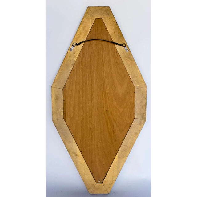 Mid-Century Gold Gilt Hexagon Mirror For Sale - Image 4 of 4