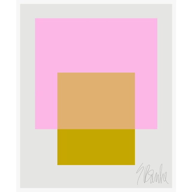 The Interaction of High Pink and Spring Green Fine Art Print 45" X 55" by Liz Roache For Sale